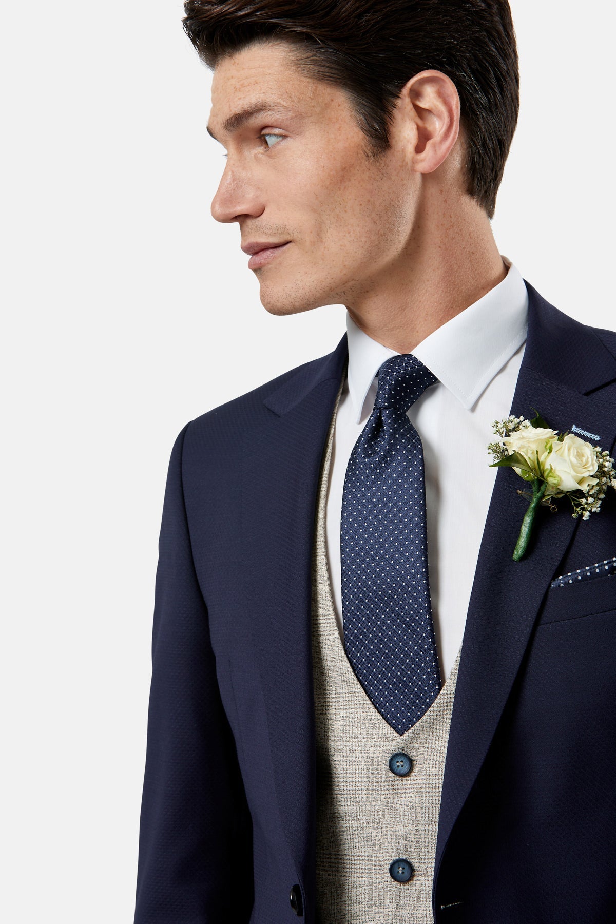 Philip Tapered Stone Waistcoat-Detail view