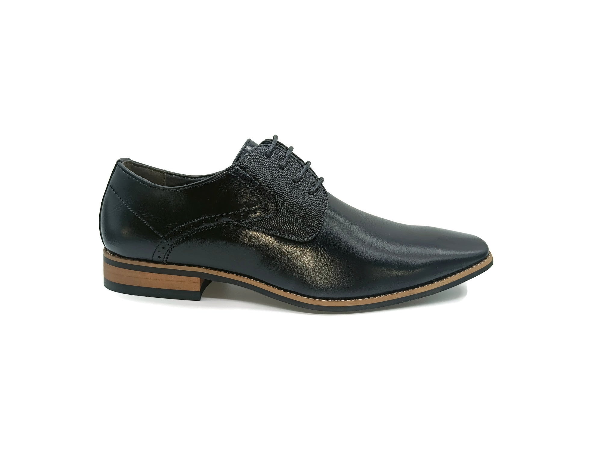 Marcozzi Boyswear Boys Prague Black Lace Shoe Black front view