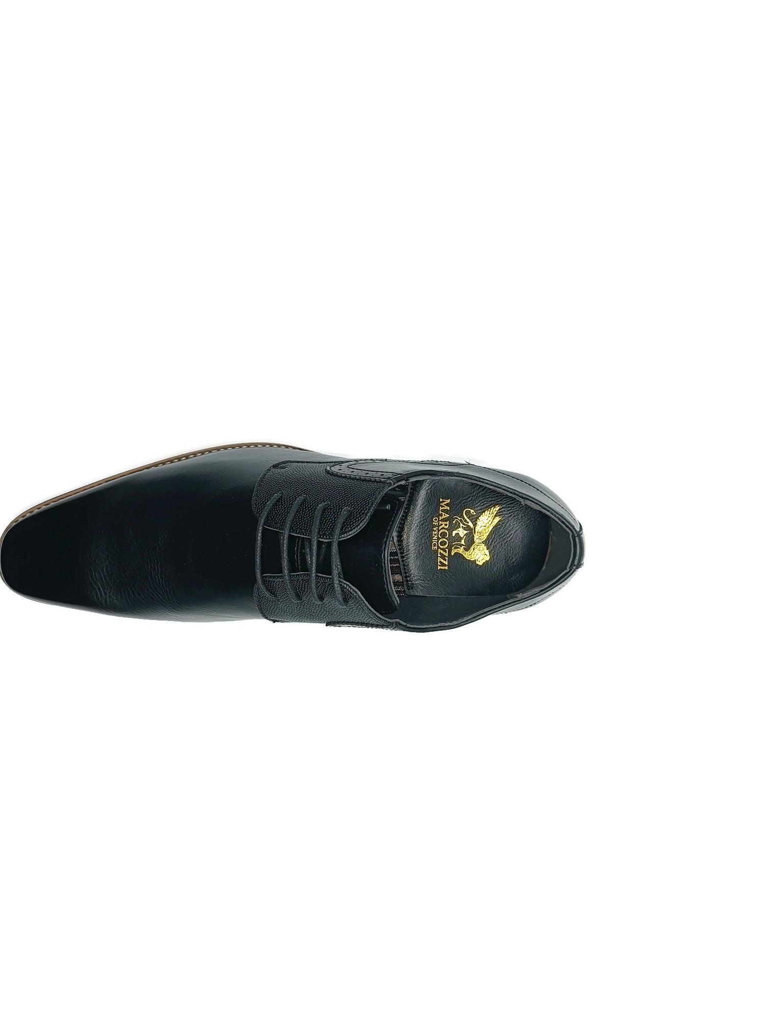Junior Boys Prague Black Lace Up Shoe-Top View