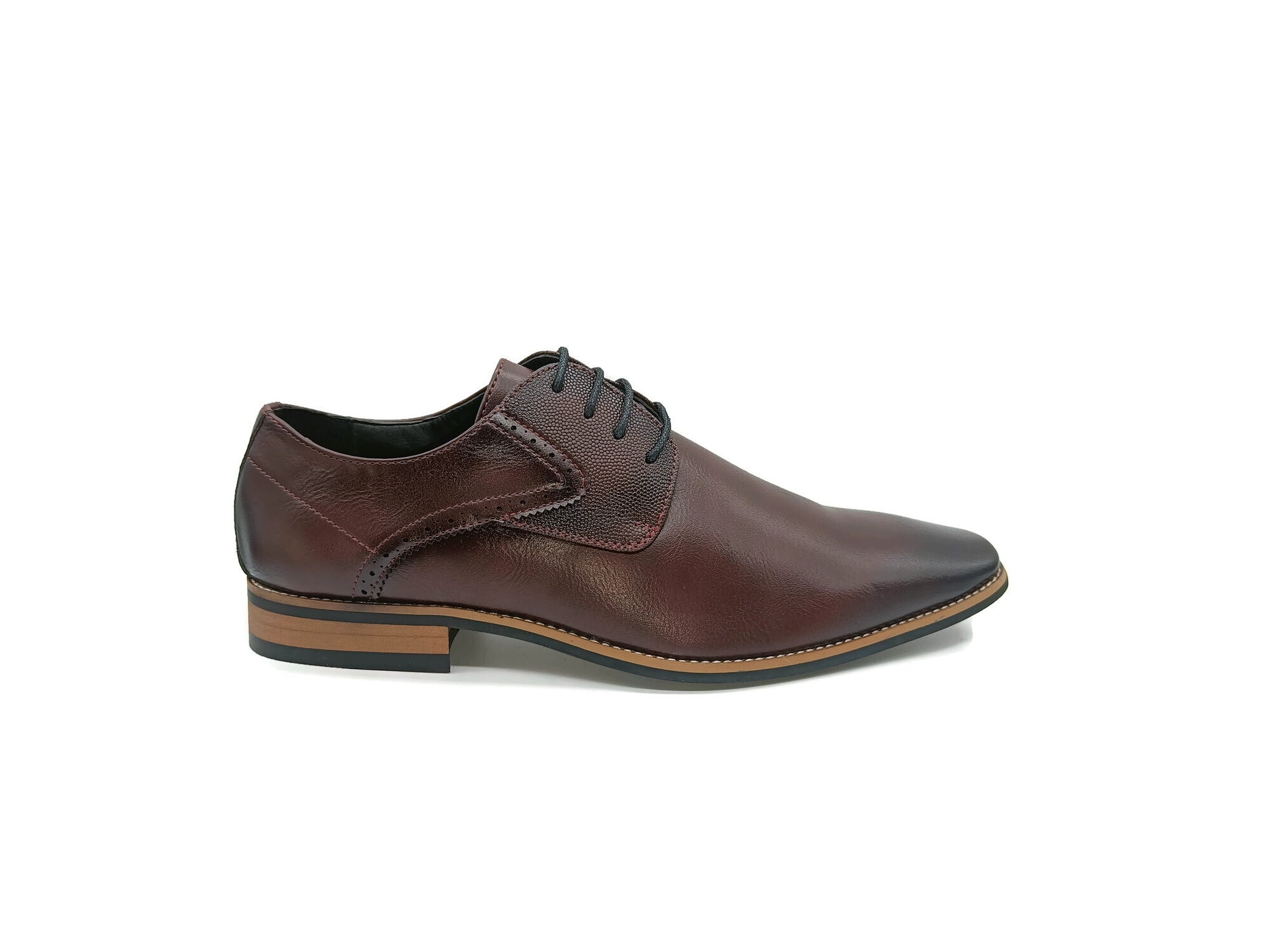 Men's Prague Bordo Lace Up Shoe-Right Side View
