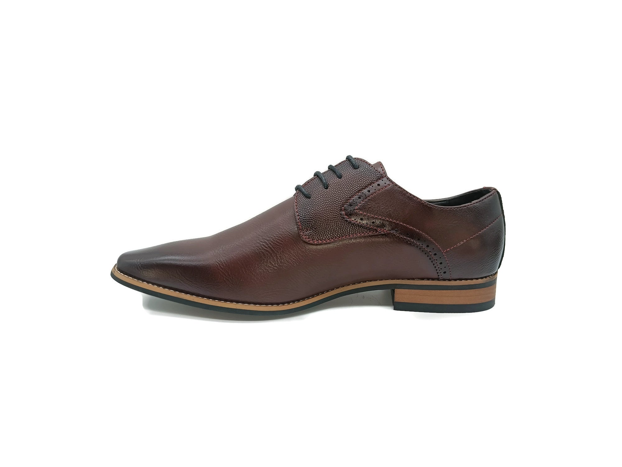 Men's Prague Bordo Lace Up Shoe-Left Side View