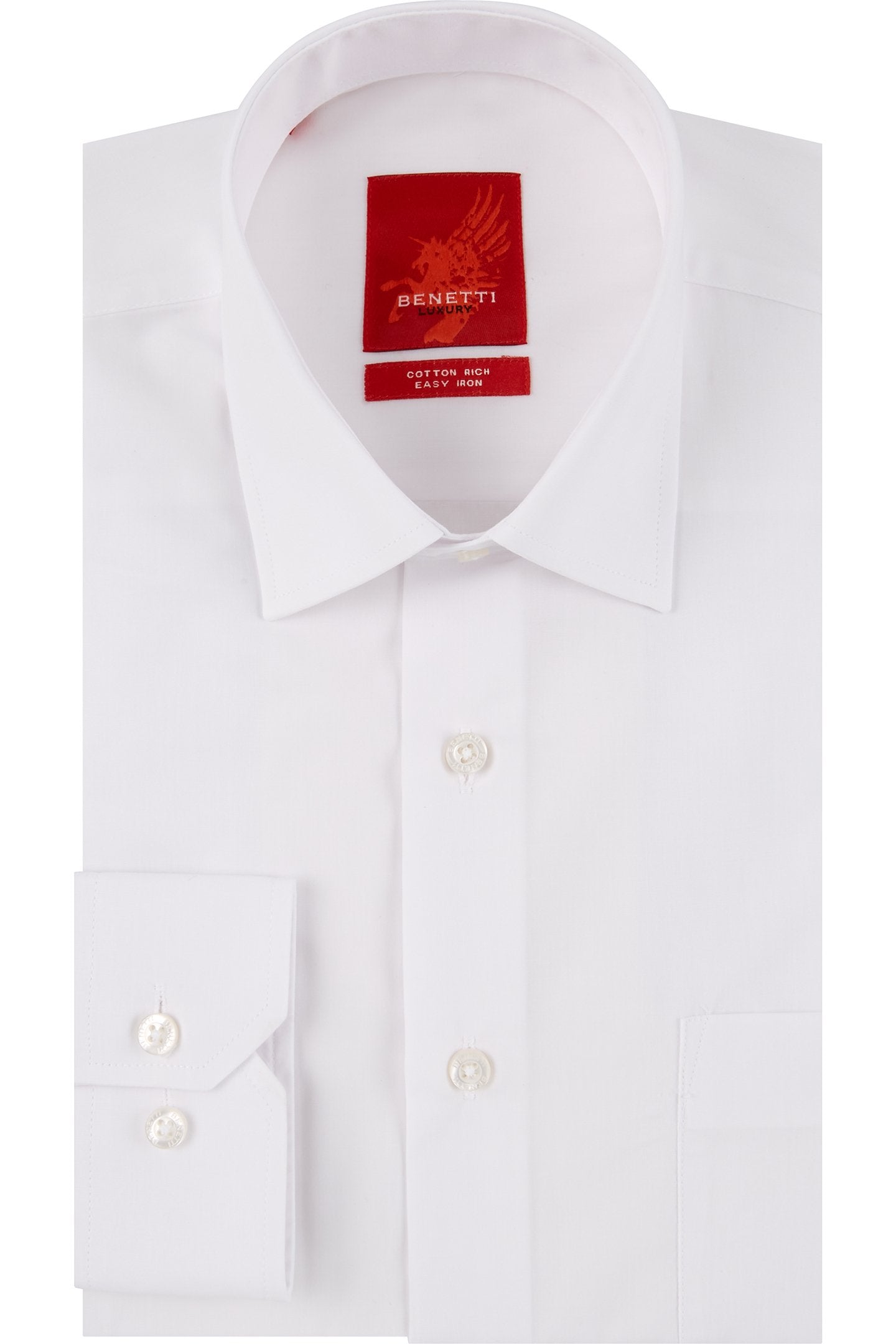 BENETTI Douglas Formal Regular Fit White Shirt WHITE front view