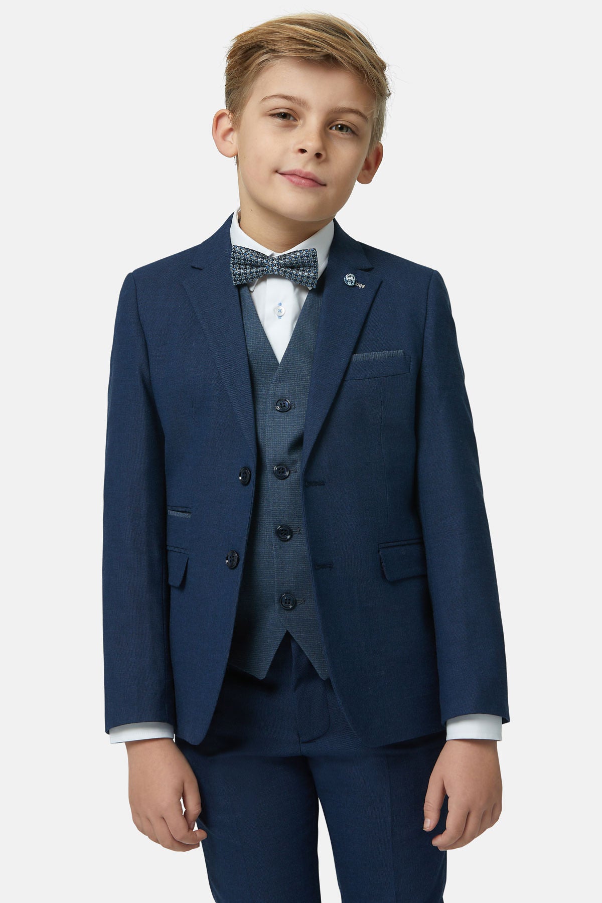 Boys Ronnie Teal 3 Piece Suit-Waistcoat view