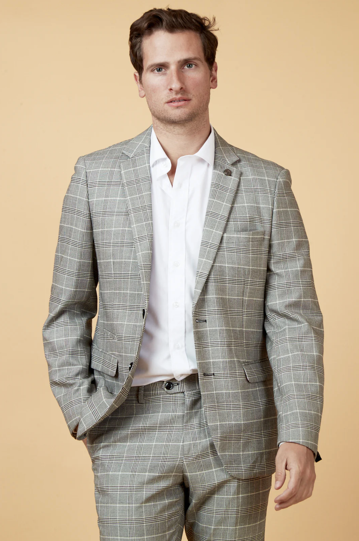 MARC DARCY Ross Blazer Grey Check GREY CHECK front view