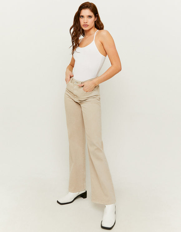 White Basic Bodysuit - Model Full View