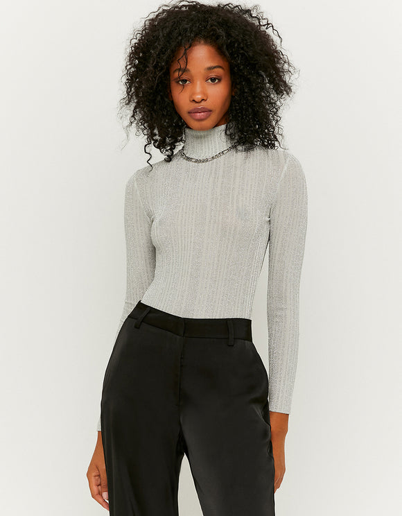 Tally Weijl LONG SLEEVES BODYSUIT White/Grey front view