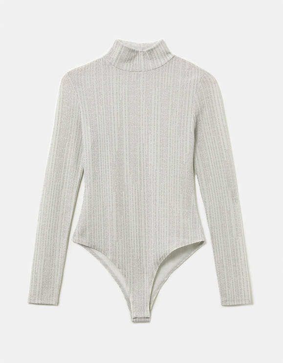 Tally Weijl LONG SLEEVES BODYSUIT White/Grey back view