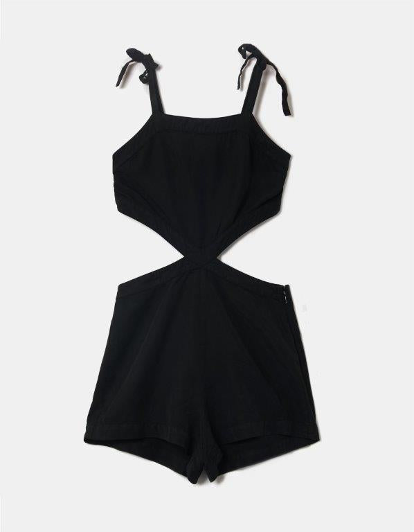 High Waist Black Playsuit