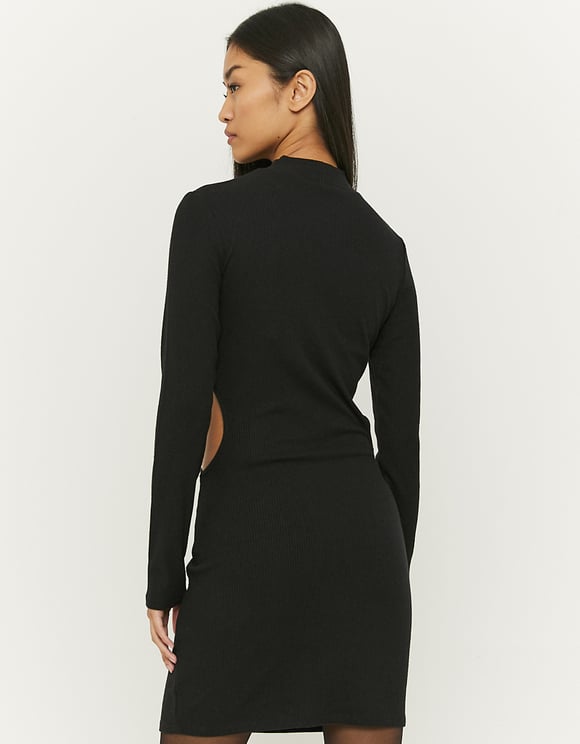 Tally Weijl Black Cut Out Ribbed Mini Dress Black detail view