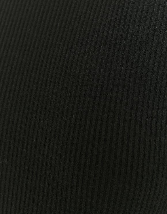 Ladies Black Cut Out Ribbed Mini Dress-Close Up View