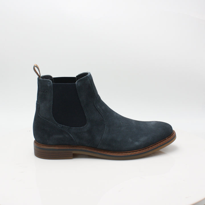 BASE LONDON Rampton Navy Suede Chelsea Boot NAVY model front view