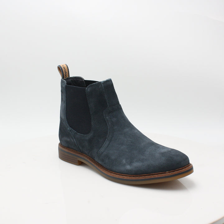 BASE LONDON Rampton Navy Suede Chelsea Boot NAVY front view