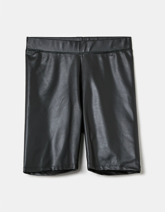 Tally Weijl High Waist Coated Cycling Shorts Blk001 side view