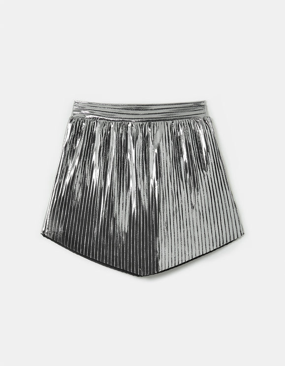 Tally Weijl Pleated Metallic Skirt GREY side view
