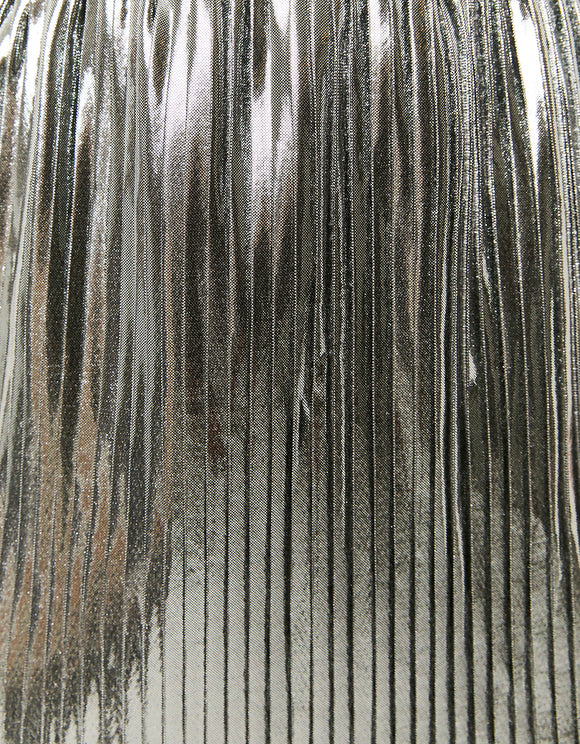 Tally Weijl Pleated Metallic Skirt GREY flat front view