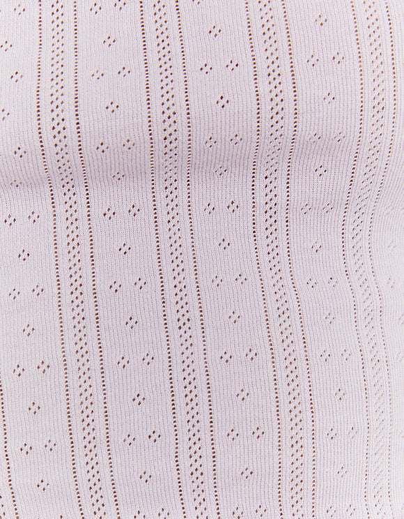 Ladies Purple Sleeveless Crop Top-Detailed View