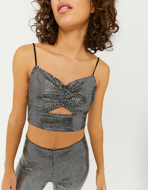 Tally Weijl Silver Glittered Bralette black/grey detail view