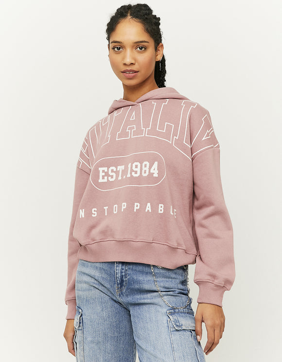 Tally Weijl pink print hoodie front view