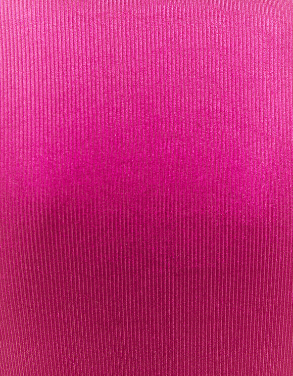 Ladies Long Sleeve Pink Reflective Cropped Top-Close Up View