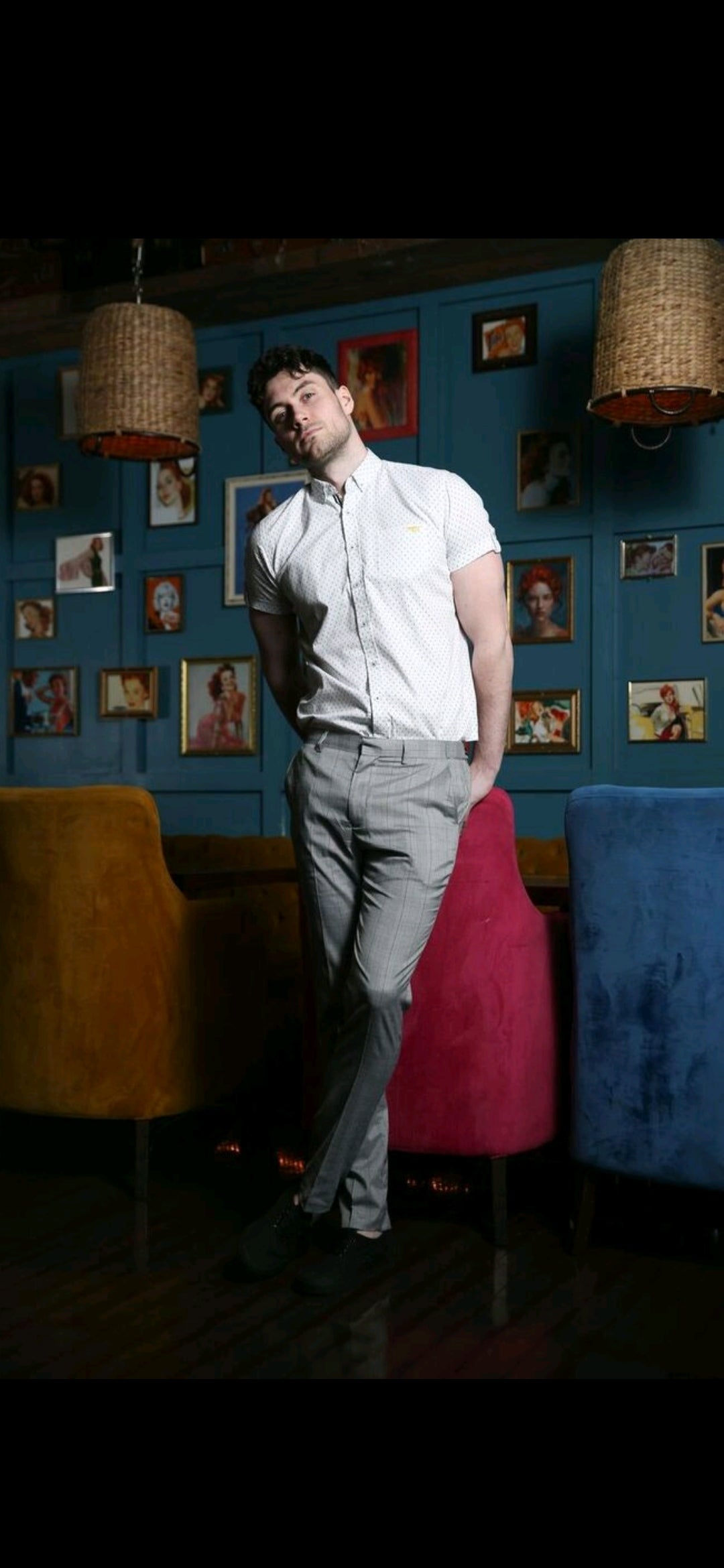 KINGPIN Bertie Teal Check Trousers TEAL CHECK front view