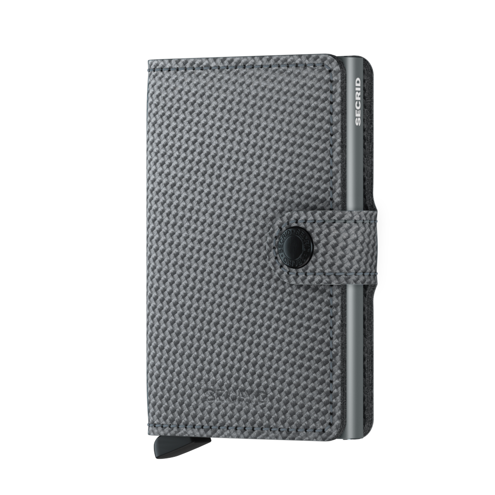 Secrid Carbon Cool Grey Miniwallet-Closed Front View