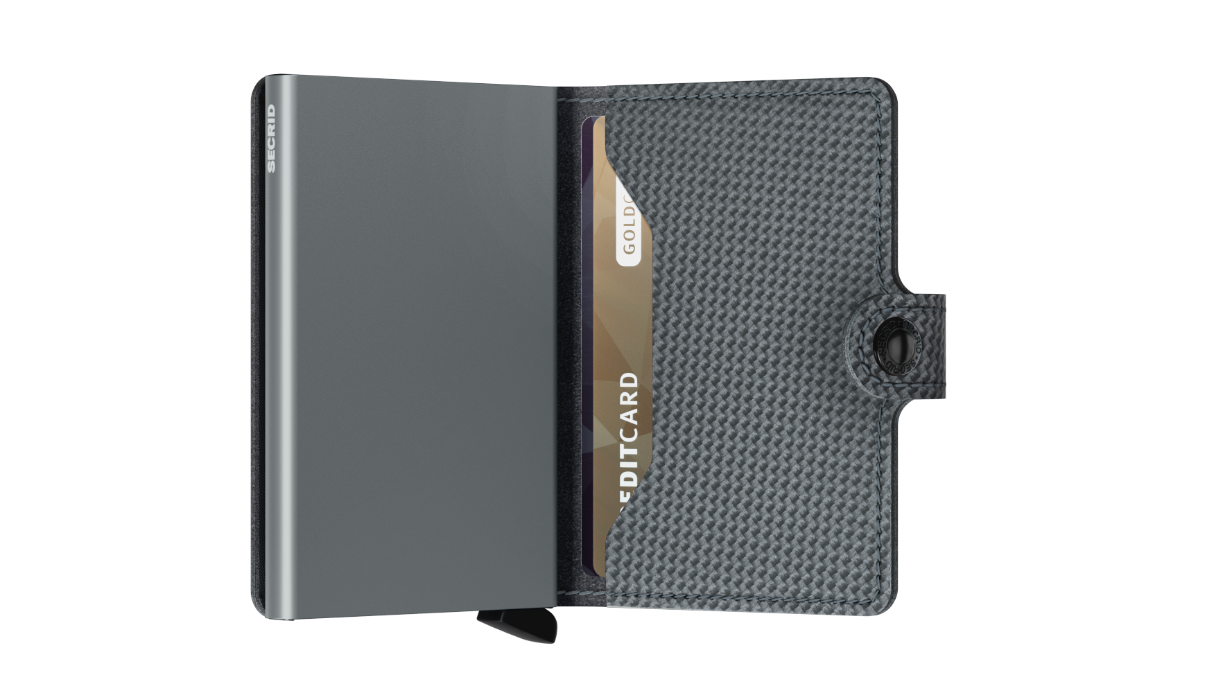 Secrid Carbon Cool Grey Miniwallet-Semi Closed View