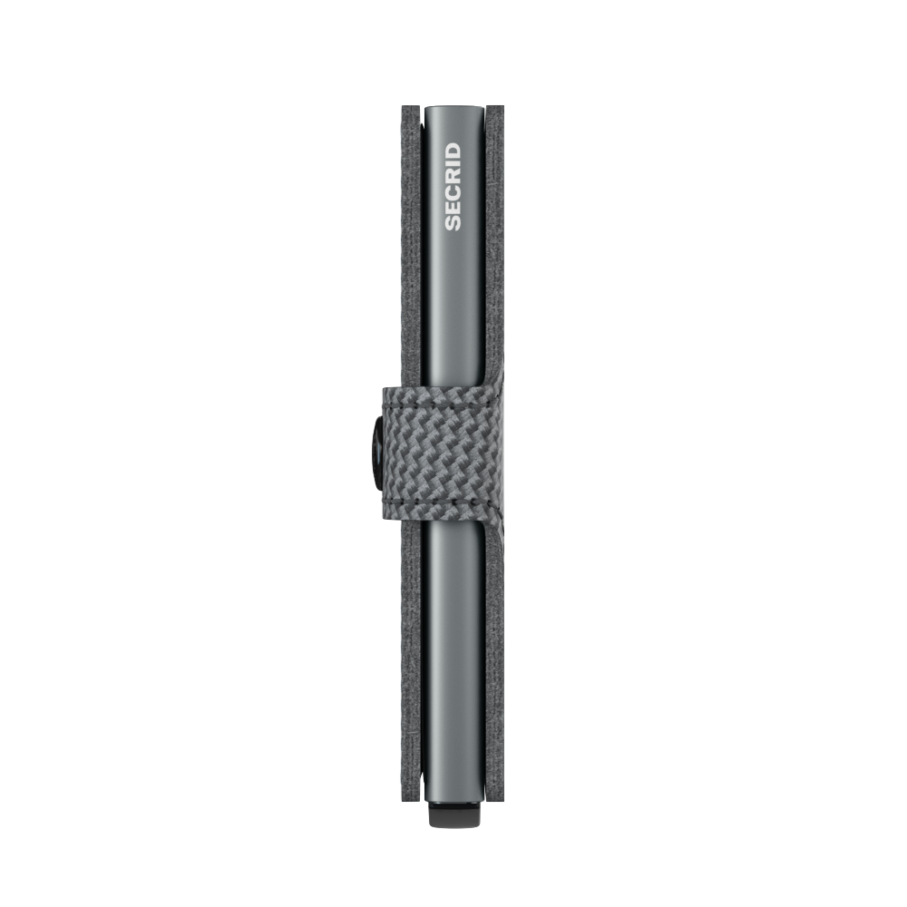 Secrid Carbon Cool Grey Miniwallet-Closed Side View