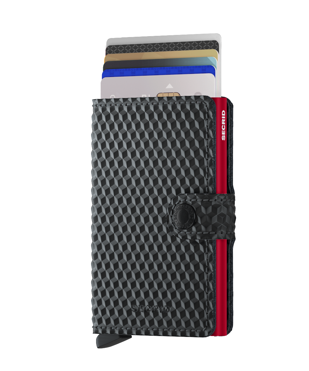 SECRID Secrid Cubic Black/Red Miniwallet Black/Red front view