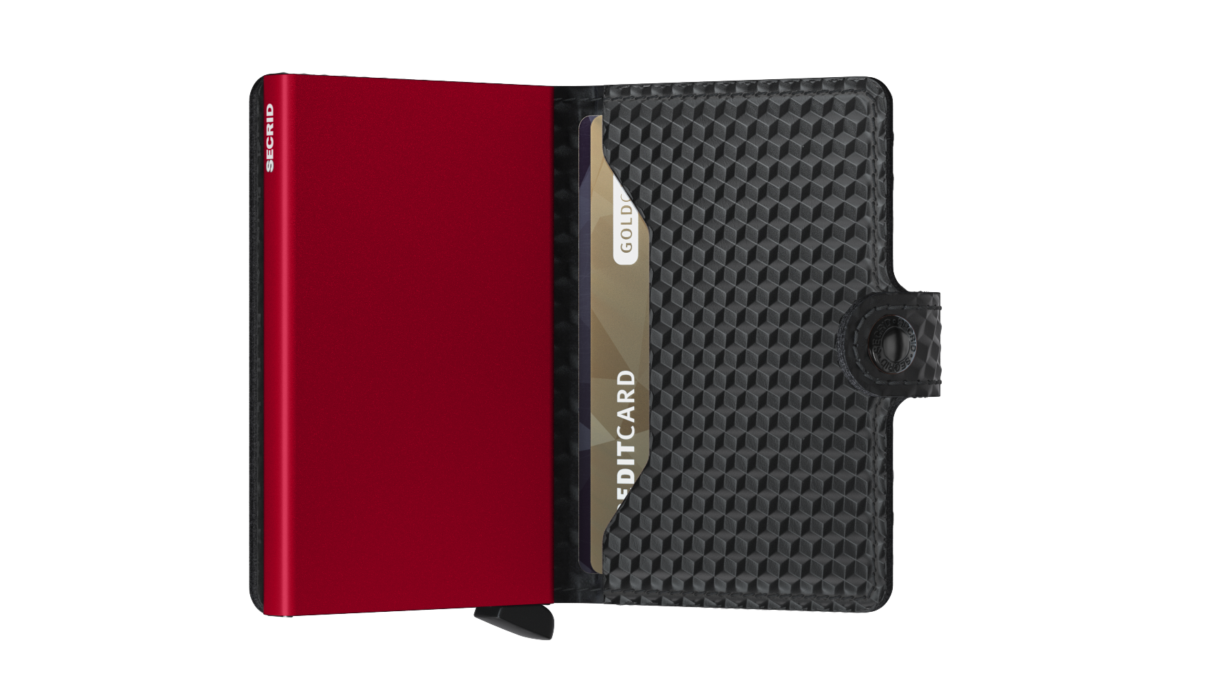 Secrid Cubic Black/Red Miniwallet-Semi Closed View