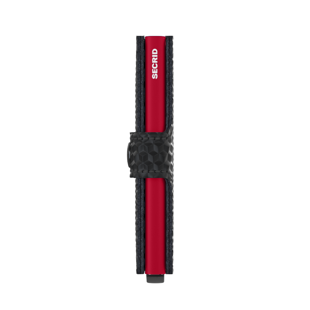Secrid Cubic Black/Red Miniwallet-Closed Side View
