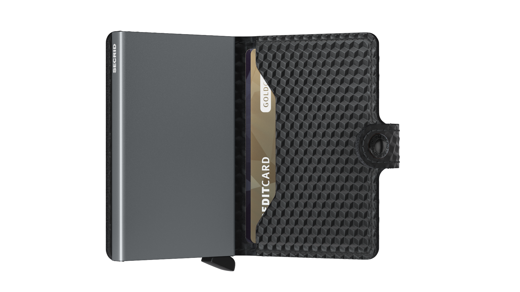 SECRID Secrid Cubic Black/Titanium Miniwallet Black/Titanium back view