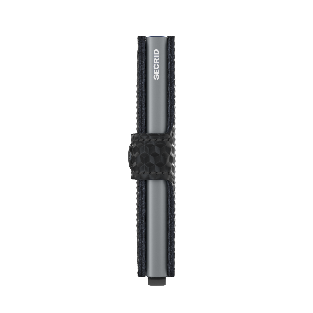 Secrid Cubic Black/Titanium Miniwallet-Closed Side View