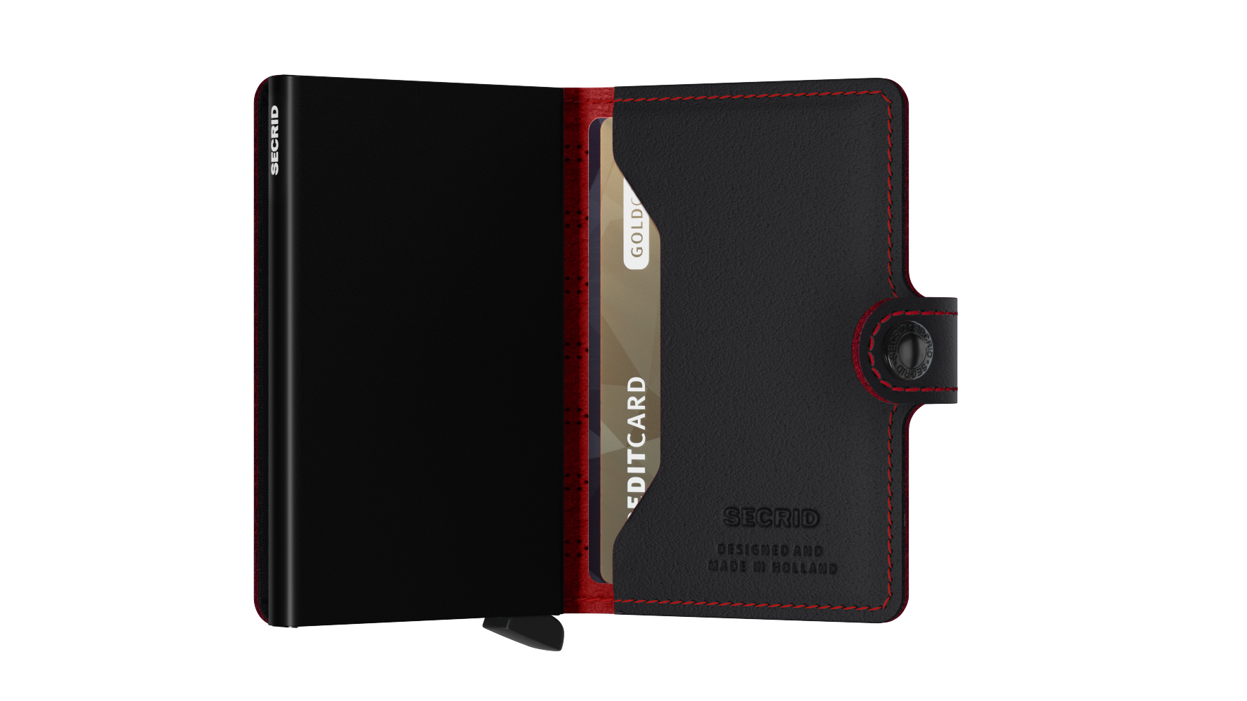 Secrid Fuel Black/Red Miniwallet-Semi Closed View