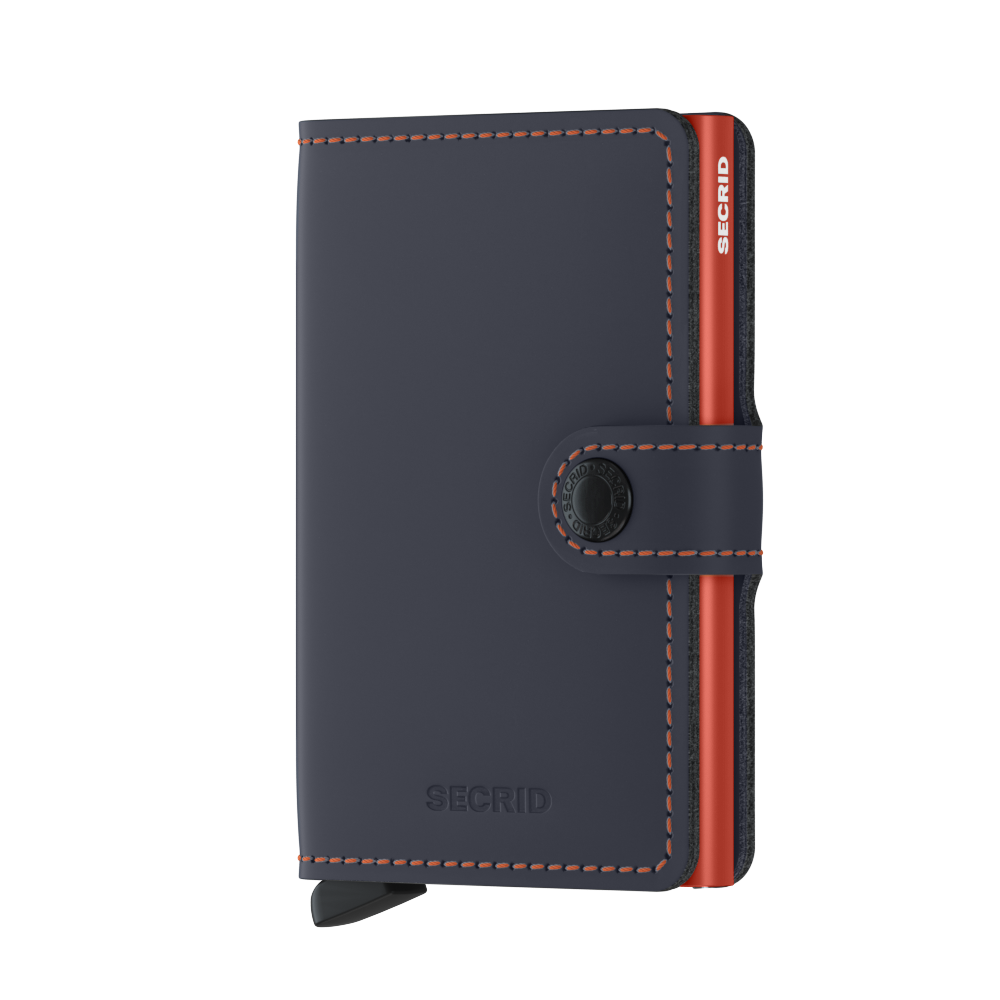 Secrid Matte NightBlue/Orange Miniwallet-Fully Closed View