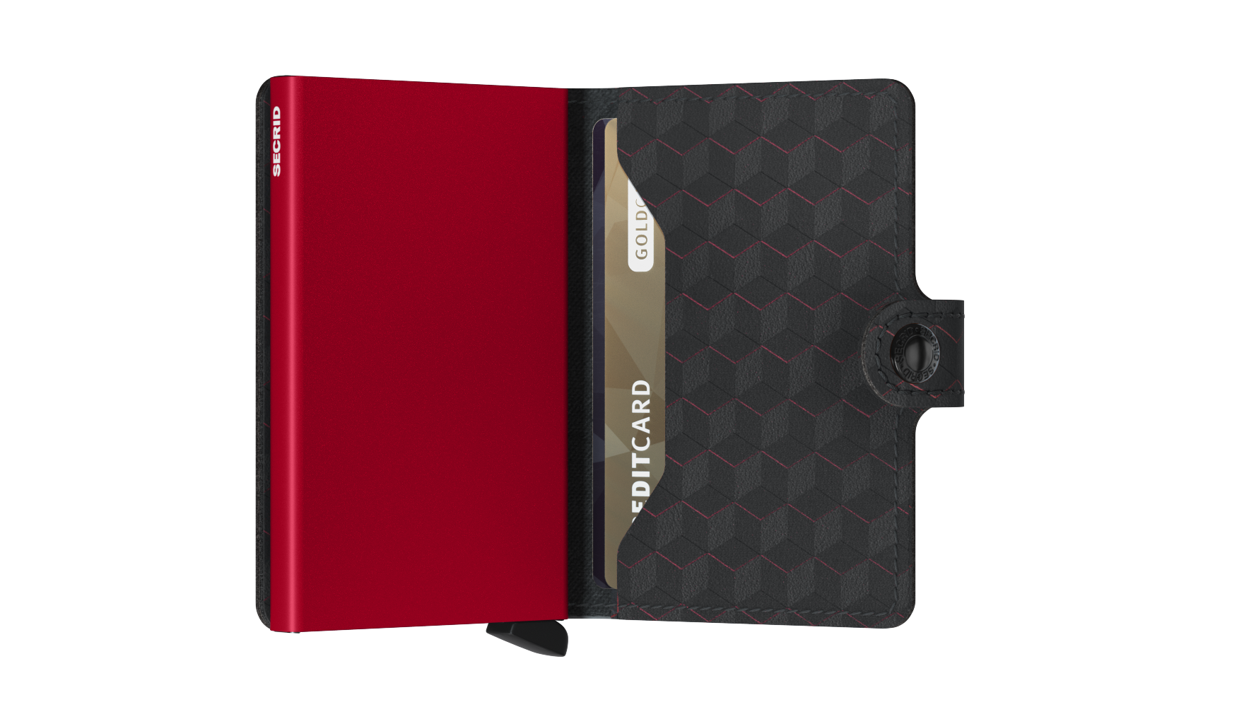 Secrid Optical Black/Red Miniwallet-Semi Closed View