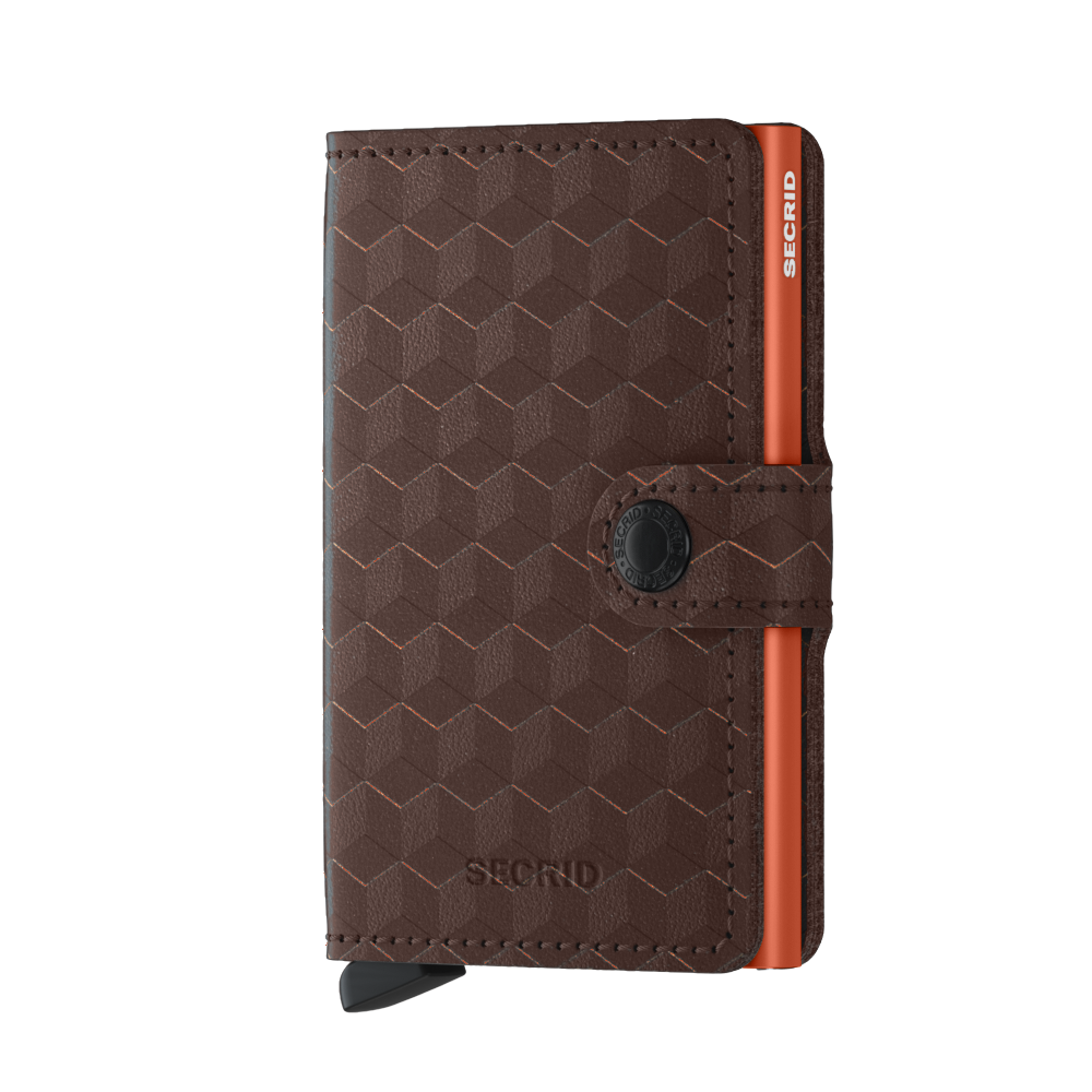 Secrid Optical Brown/Orange Miniwallet-Fully Closed Front View
