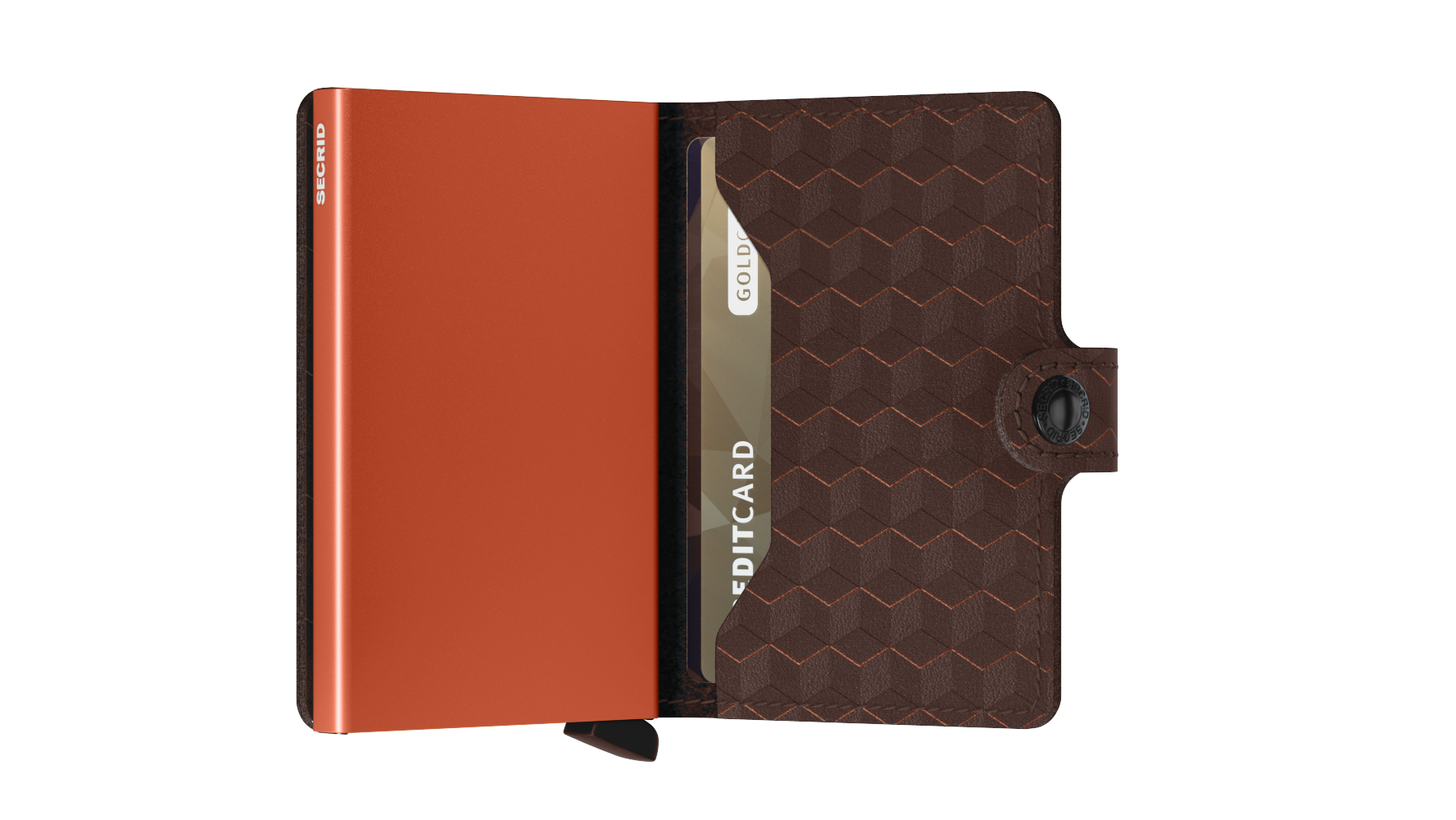 Secrid Optical Brown/Orange Miniwallet-Semi Closed View