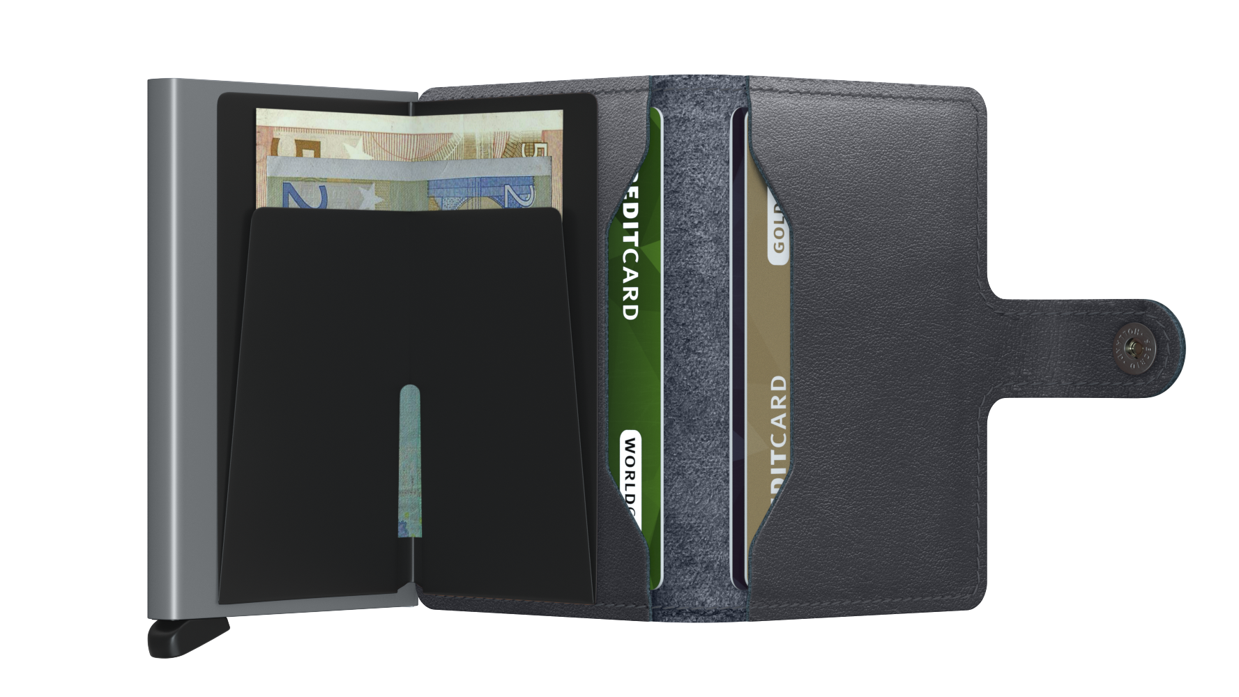 Secrid Original Grey Miniwallet-Opened View