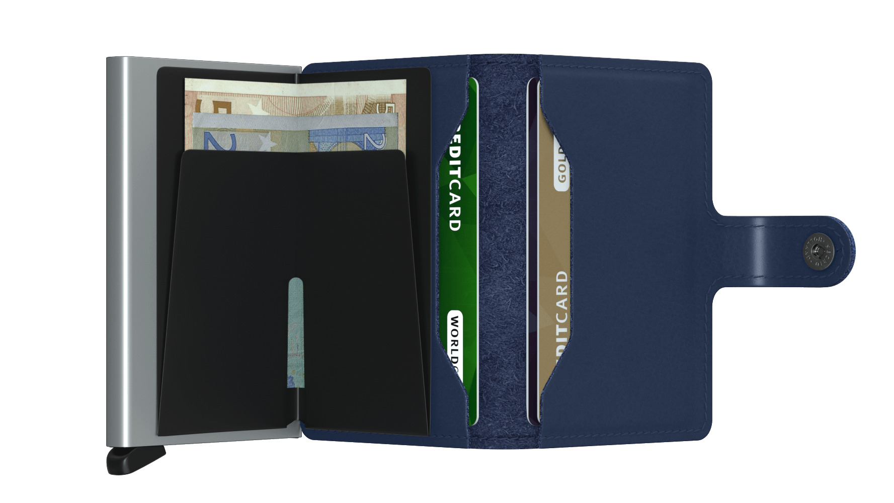 Secrid Original Navy Miniwallet-Open View