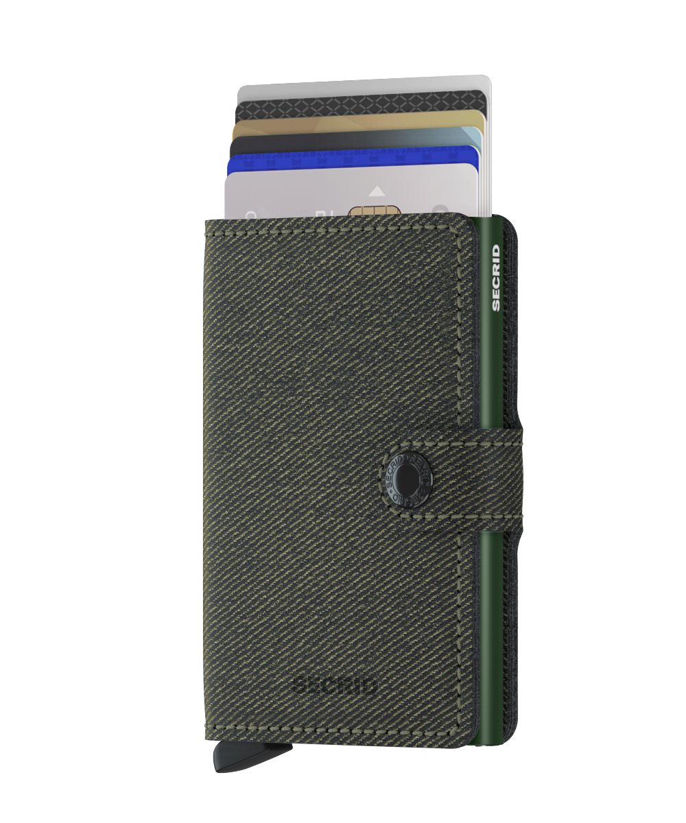 Secrid Twist Green Miniwallet-Front View with Cards