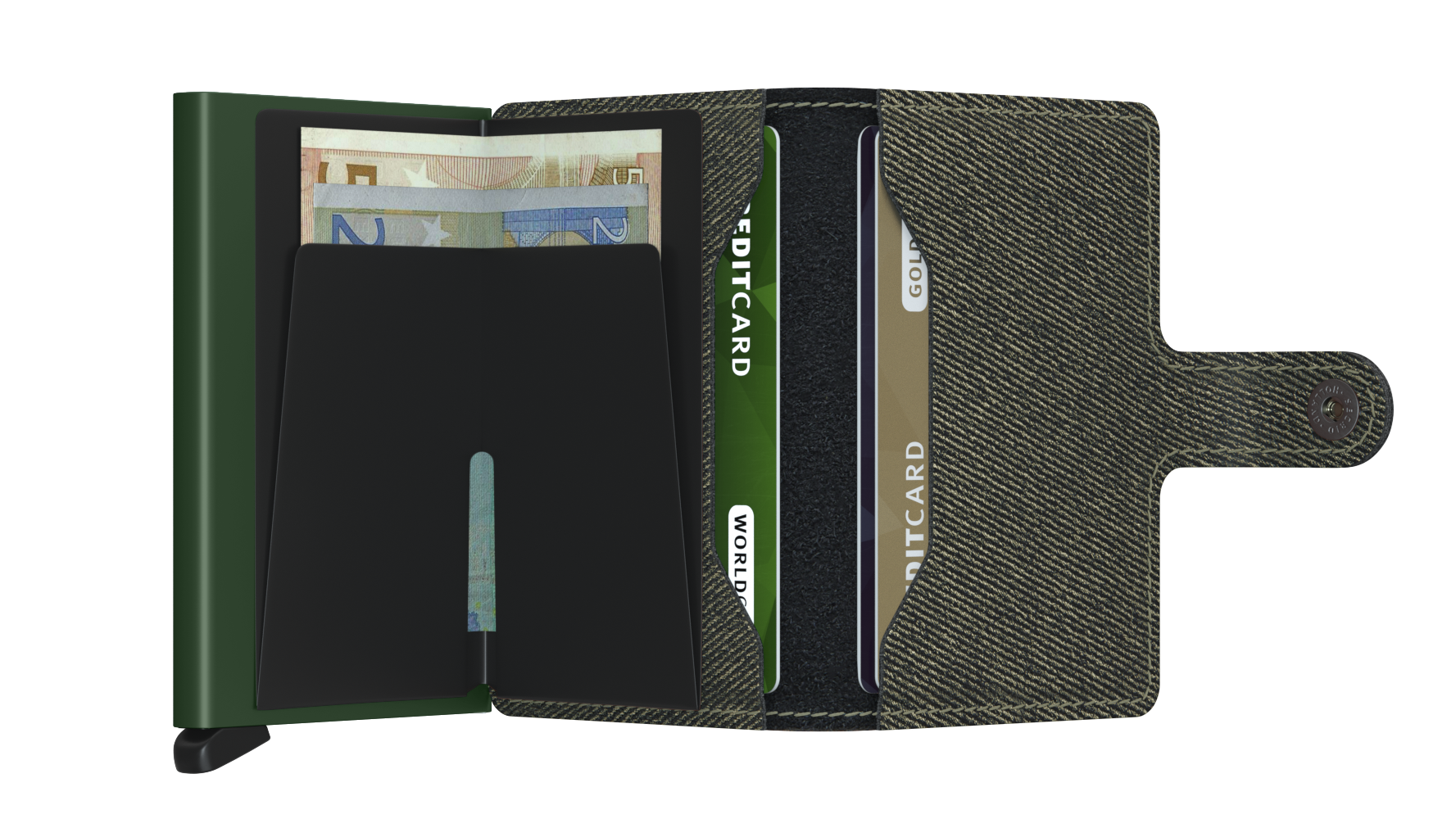 Secrid Twist Green Miniwallet-Opened View