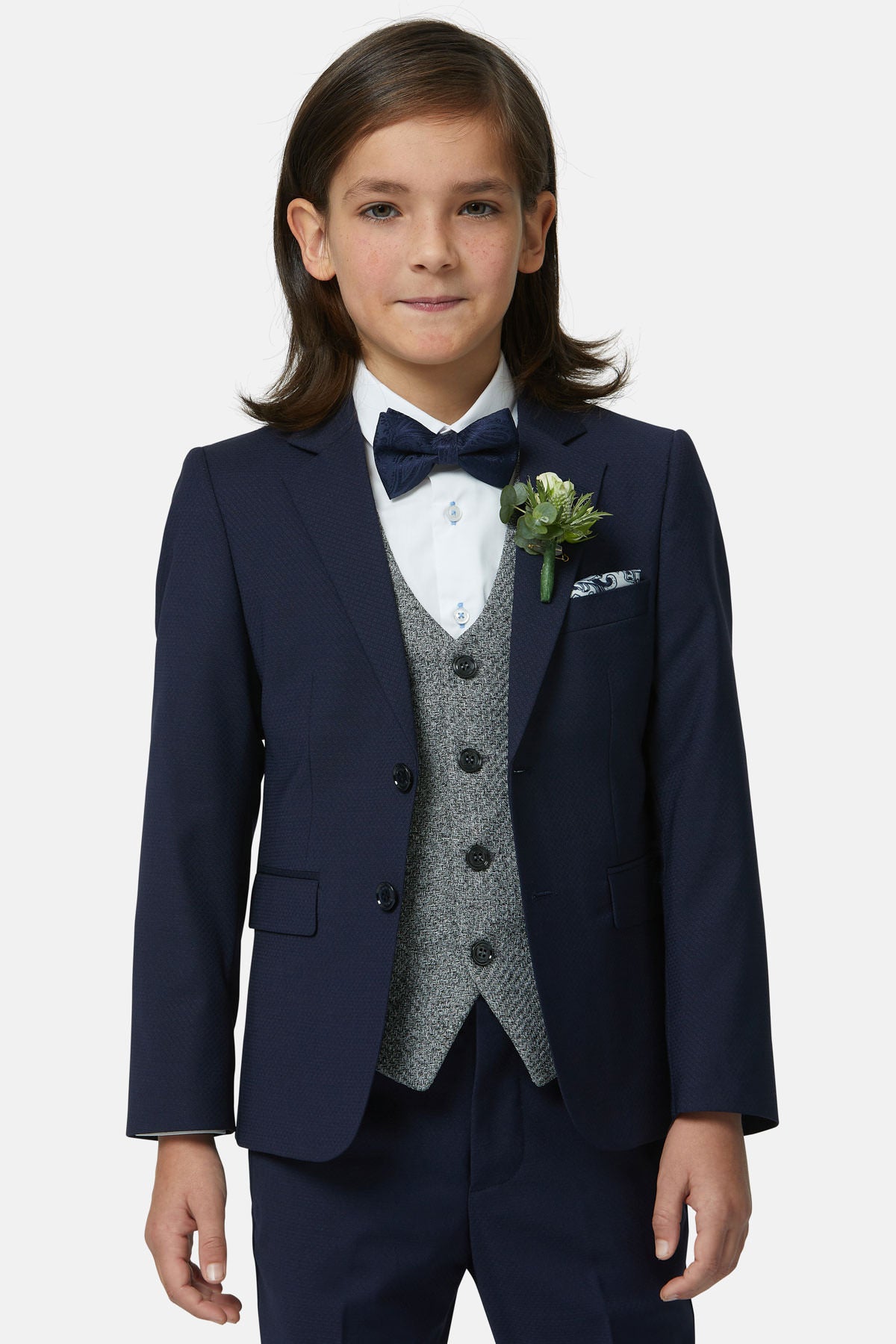 Benetti Boyswear Simon Boy Waistcoat Charcoal Charcoal front view