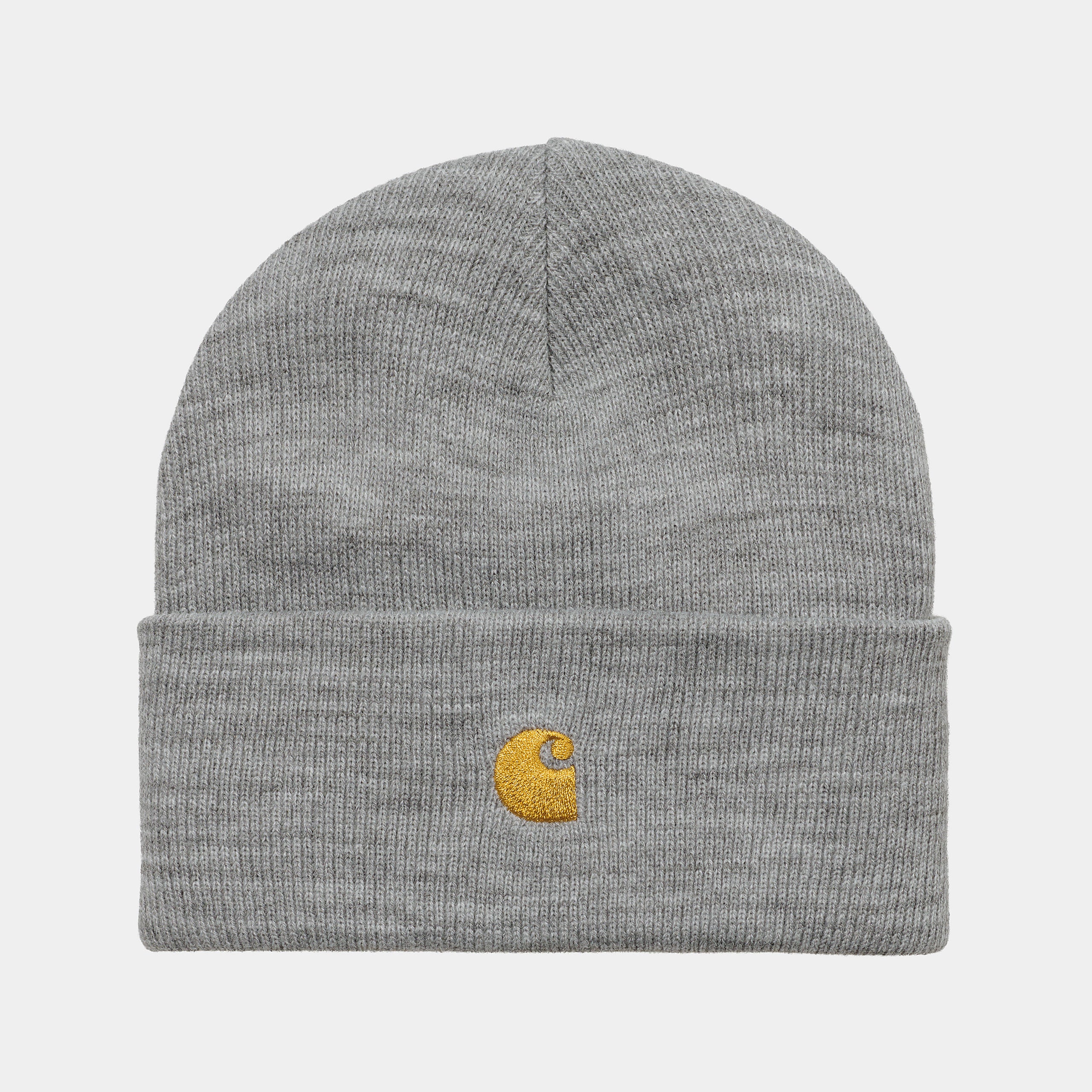 Carhartt WIP Chase Beanie-Grey Heather / Gold Grey Heather / Gold front view
