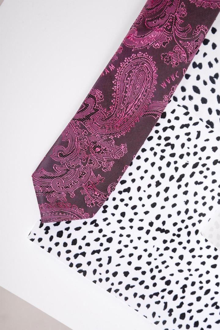 Marc Darcy Boyswear Boys Pink Paisley Tie PINK model front view
