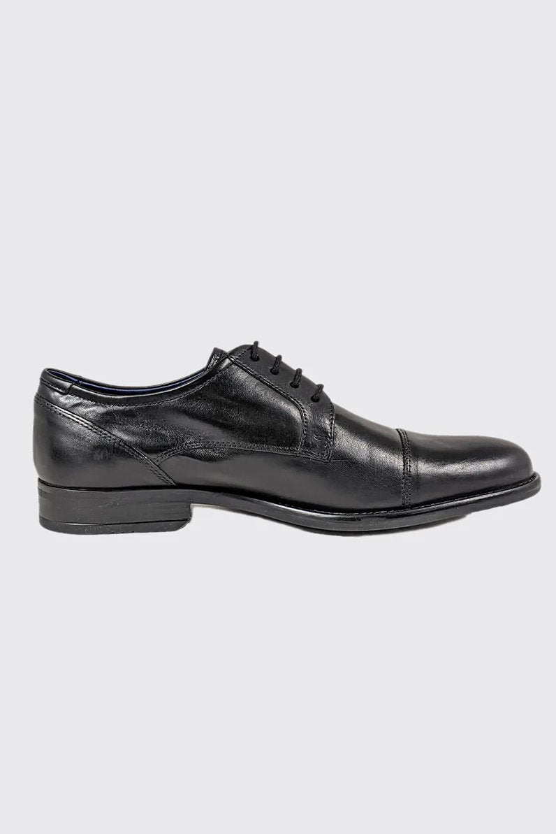 Men's Derek Lace Up Black Formal Shoe-Left Side View