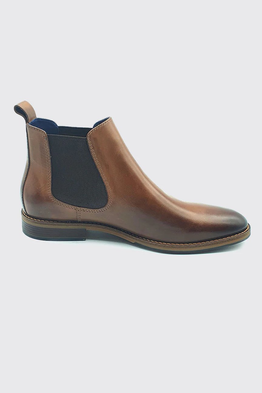 Men's Steed Slip on Tan Boot-Full Side View