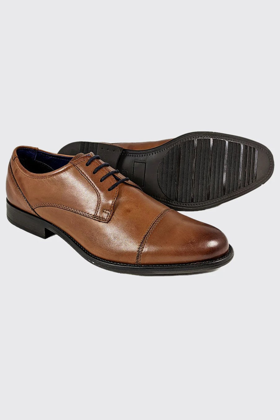 Men's Derek Lace Up Tan Formal Shoe-Sole View