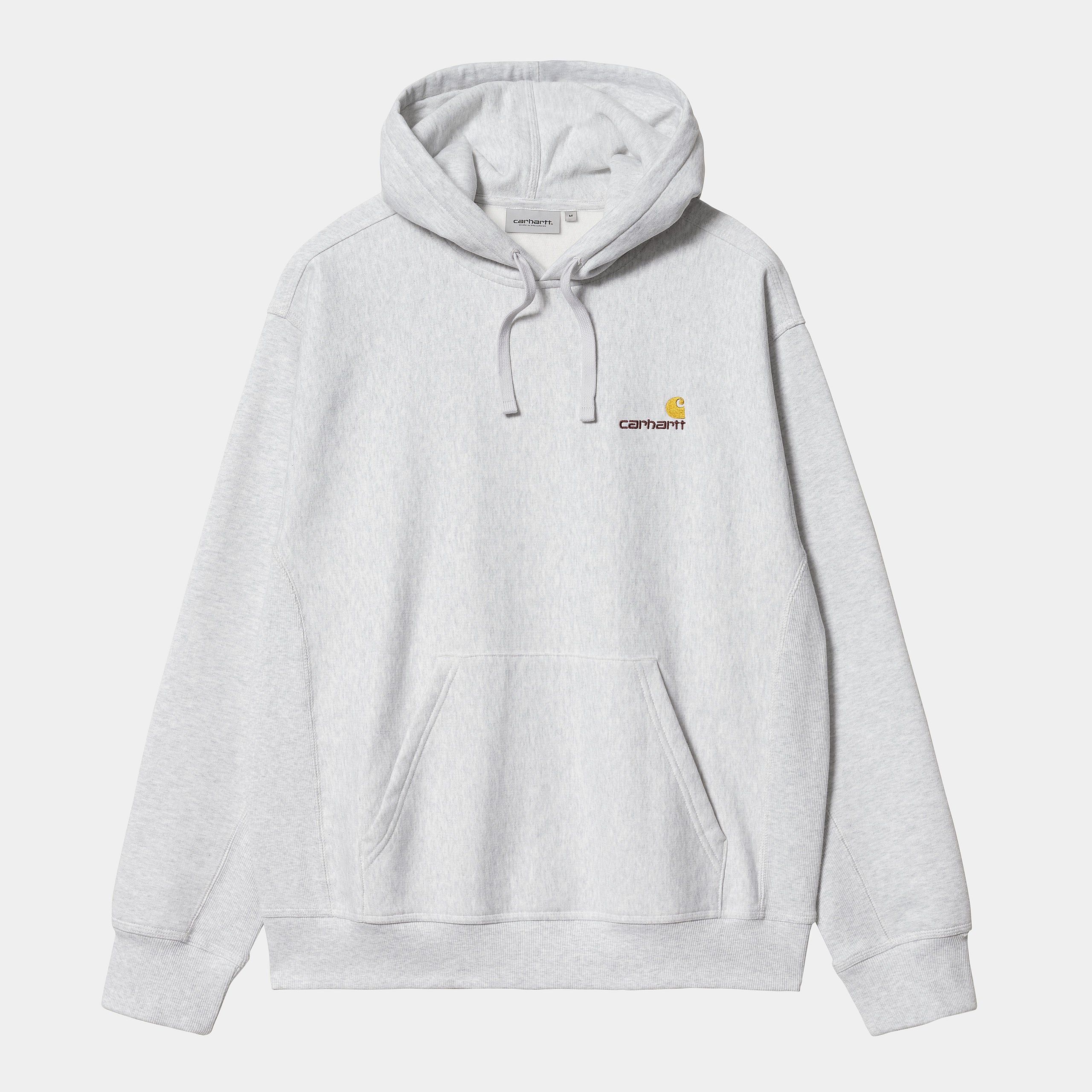 Carhartt WIP Hooded American Script Sweat-Ash Heather Ash Heather detail view