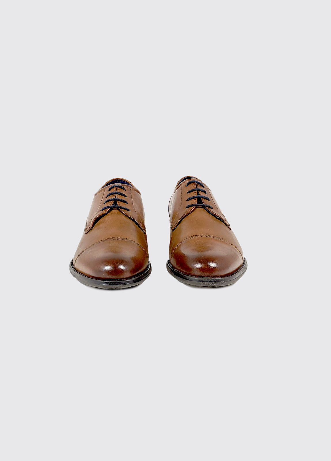 Men's Derek Lace Up Tan Formal Shoe-Front View