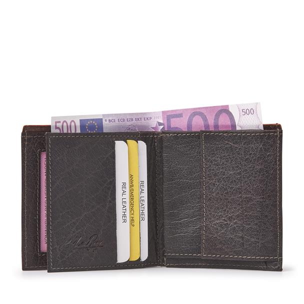 Men's Amsterdam Billfold Small Stitch Detail Brown Wallet